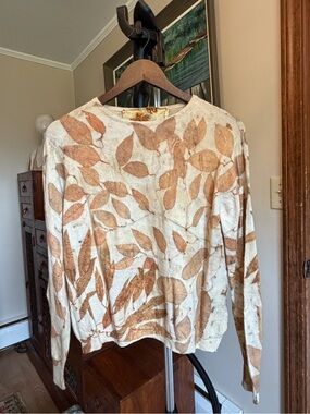 Women’s Leaf-dyed Cream Pullover Top cashmere